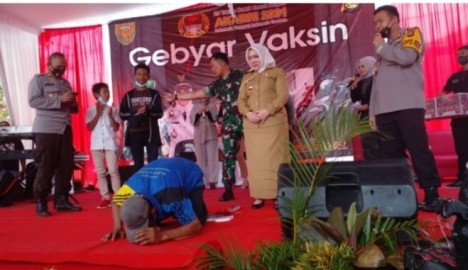Vaksinasi Berhadiah Motor,Bupati Musi Rawas bersama Komandan kodim 0406/Lubuklinggau hadiri Vaksinasi motor Polres Musi Rawas