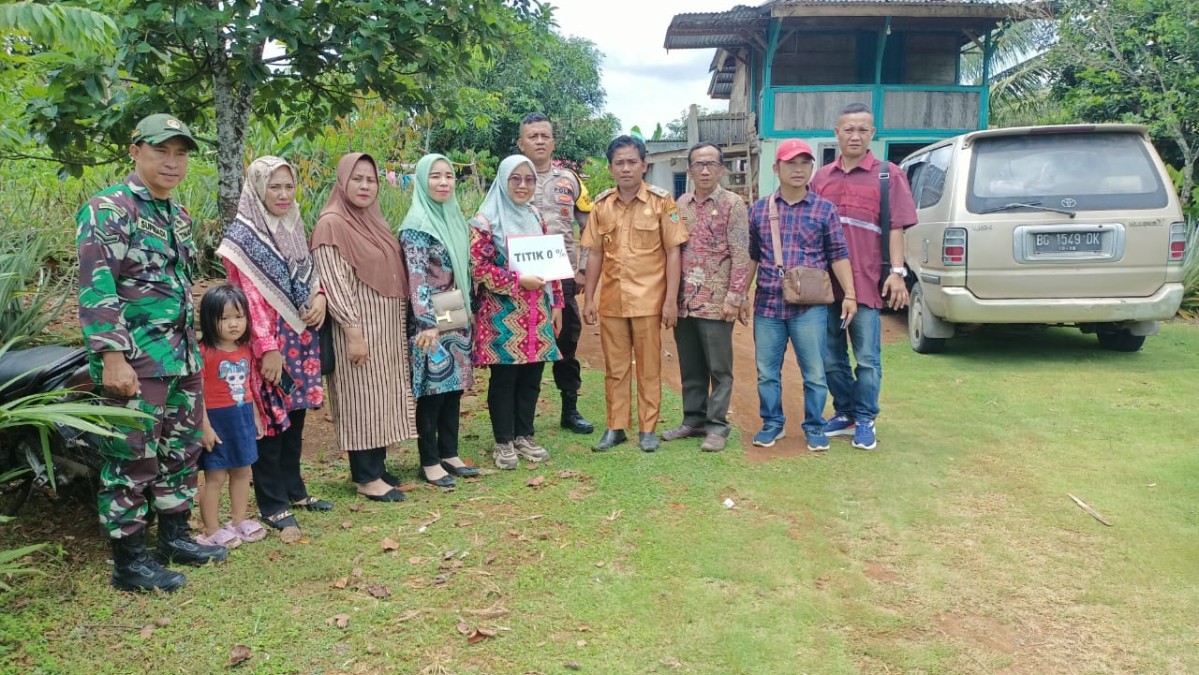 Babinsa Koramil 406-06/Tugumulyo laksanakan pengecekan titik 0 di wilayah Binaan