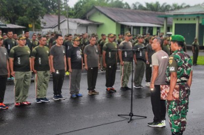 Kodim 0406/Lubuk Linggau Melaksanakan Apel Pengecekan Kembali Cuti Bersama Idul Fitri 1445 H