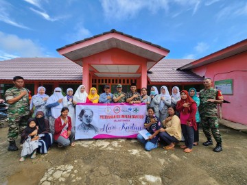 Danramil 406-05/Muara Kelingi Bersama Babinsa Dampingi Kegiatan Pelayanan KB Implan dan IUD Kepada Masyarakat