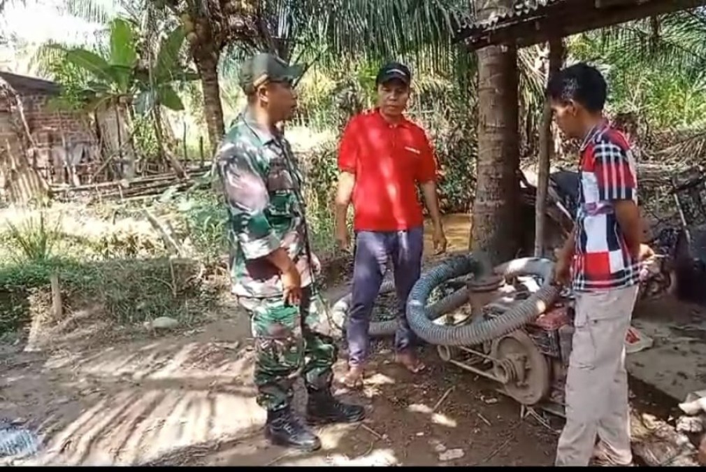 Peningkatan Ketahanan Pangan Babinsa Koramil 406-01/rawas ulu serda Aroni rosen Komsos Dengan kelompok tani