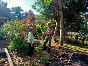 Melalui Komsos, Babinsa Koramil 406-07/jayaloka Mengajak Warga Binaan Untuk Memanfaatkan Lahan Kosong