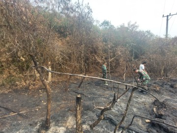 Upaya Pencegahan dan Penanggulangan Terjadinya Kebakaran Hutan dan Lahan Meluas Babinsa Datangi Lokasi Titik Api