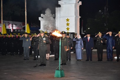 Apel Kehormatan dan Renungan Suci Dalam Rangka HUT Ke 79 Kemerdekaan RI Dipimpin Oleh Komandan Kodim 0406 Lubuk Linggau