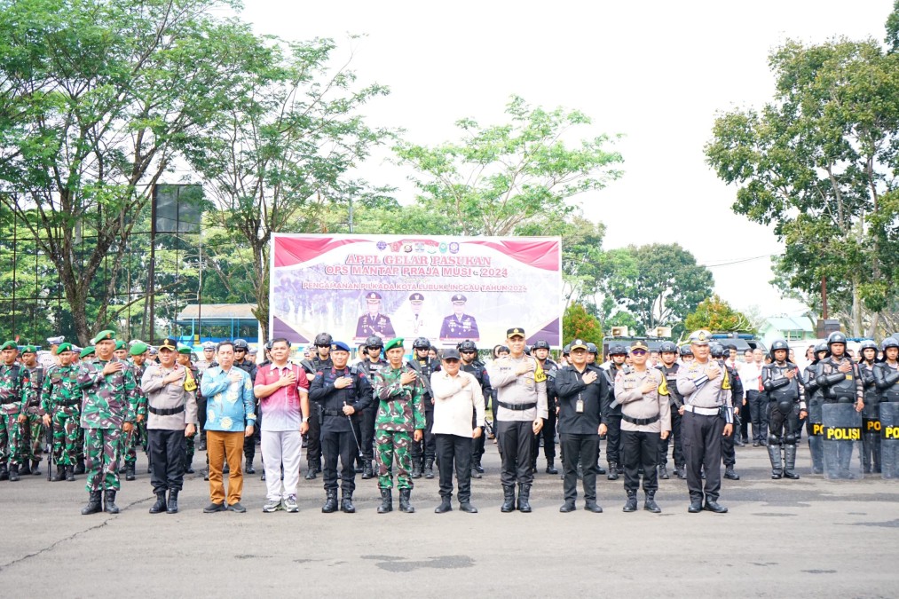 Kepala Staf Kodim 0406 Lubuk Linggau Hadiri Apel Gelar Pasukan Ops Mantap Praja Musi 2024