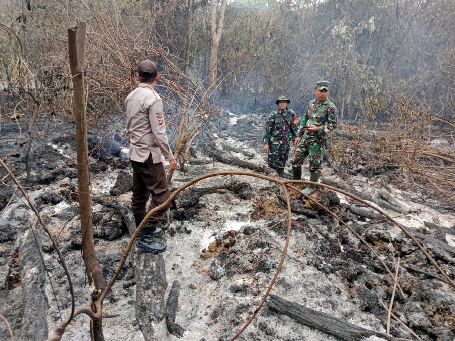 Babinsa Koramil 406-05/Muara Kelingi Datangi Lokasi Titik Api
