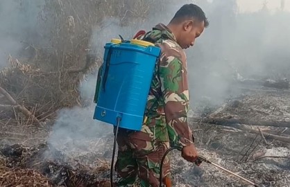 Gerak cepat Babinsa Koramil 406-04/Muara Lakitan Serda Ade Hermawan
