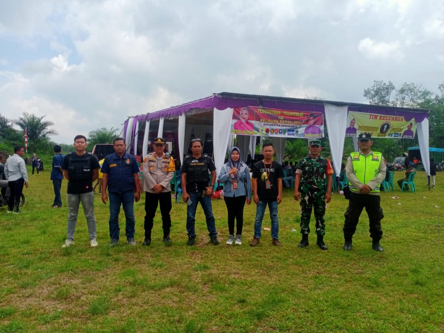 Babinsa Koramil 406-07/Jayaloka Melakukan Pengamanan Sosialisasi Kampanye dan Pengukuhan Tim Relawan Ramah Pro