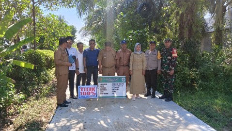 Babinsa Koramil 406-06/Tugumulyo Sertu Ma’rufi Hadiri Acara Pengecekan Titik 100 di Desa Surodadi