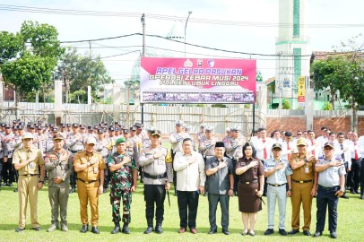 Kapten Inf Abbas Syarif Mewakili Dandim Hadiri Apel Gelar Pasukan Operasi Zebra Musi 2024 Polres Lubuk Linggau