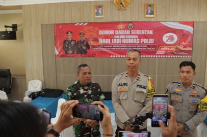 Sinergitas TNI-Polri Terjalin Melalui Kegiatan Donor Darah di Polres Lubuk Linggau