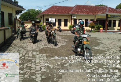 Kegiatan Patroli Pengamanan Pilkada Serentak Tahun 2024 di Wilayah Koramil 406-10/Lubuk Linggau Timur