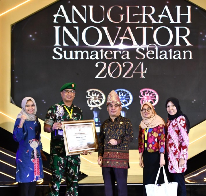 Serka Adi Santoso Terima Piagam Penghargaan Juara Harapan I Masyarakat Umum Inovatif di Anugerah Inovator Sumatera Selatan 2024