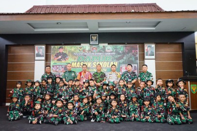 Berikan Gizi Tambahan, Kodim 0406/Lubuk Linggau Gelar Program Unggulan Kodam II/Sriwijaya Dapur Masuk Sekolah