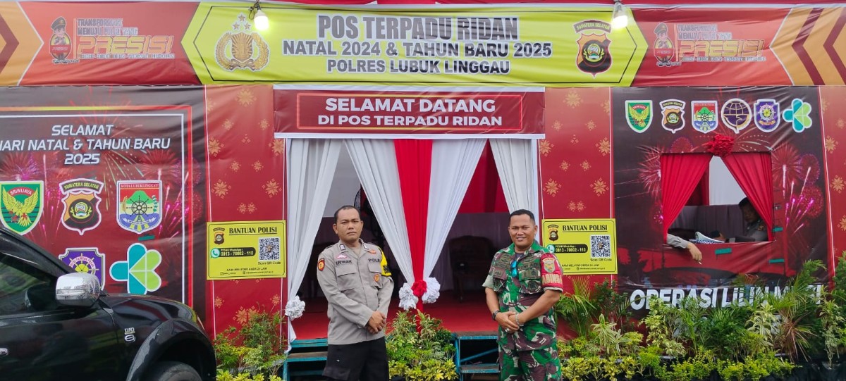 Babinsa Koramil 406-08/Lubuk Linggau Laksanakan PAM Nataru di Simpang Ridan