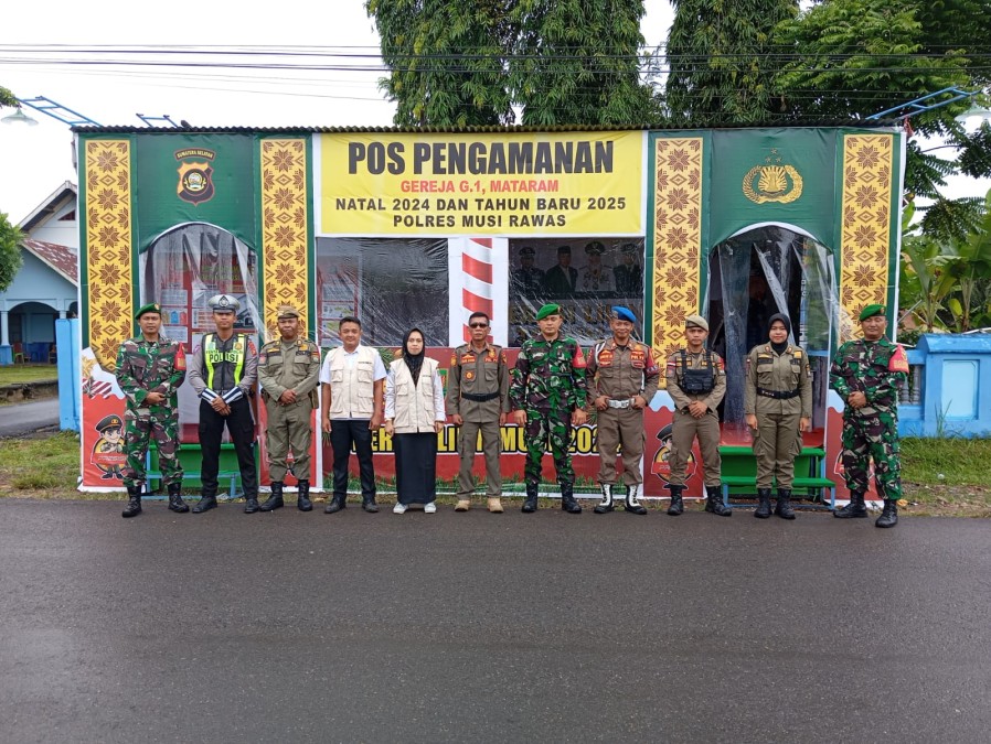 Pengamanan Natal dan Tahun Baru di Kecamatan Tugumulyo oleh Babinsa Koramil 406-04/Muara Lakitan