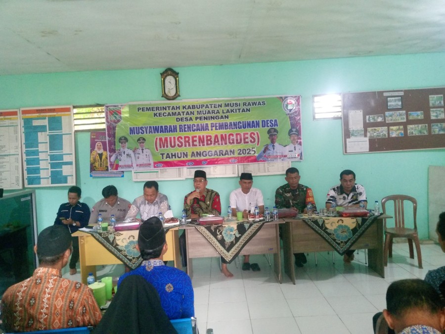Babinsa Koramil 406-04/Muara Lakitan Hadiri Rapat Musrenbang Anggaran 2025 di Desa Pendingan