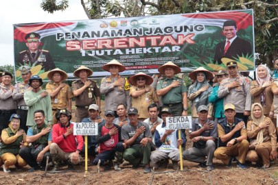 Dukung Program Ketahanan Pangan, Dandim 0406/Lubuk Linggau Hadir Pada Kegiatan Penanaman Jagung Serentak 1 Juta Hektar