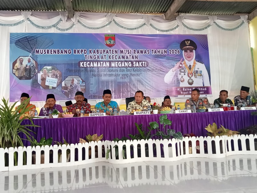 SERKA DWI BAMBANG IRAWAN WAKILI DANRAMIL 406-04/MUARA LAKITAN HADIRI MUSRENBANG TINGKAT KECAMATAN MEGANG SAKTI