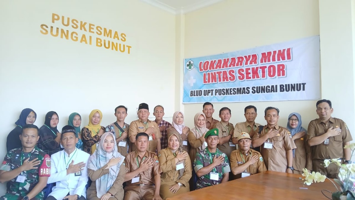 Danpos Koramil 406-05/Muara Kelingi Hadiri Lokakarya Mini Lintas Sektor di BLUT UPT Puskesmas Sungai Bunut