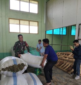 Babinsa Koramil 406-06/Tugumulyo Monitoring Penyerapan Gabah Kering di Kelurahan Srikaton