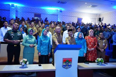 Dandim 0406/Lubuk Linggau Dan Ketua Persit KCK Cabang XVII Hadir Pada Acara Launching Logo Linggau Juara