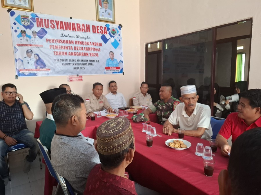 Babinsa Koramil 406-01/Rawas Ulu Hadiri Musyawarah Desa Penyusunan RKPDes Tahun 2026