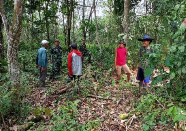 Babinsa Koramil 406-06/Tugumulyo Bersama Warga Laksanakan Patroli Karhutla dan Sosialisasi di Desa Purwodadi