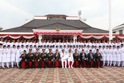 komandan Kodim 0406/ Lubuklinggau Mengikuti Rangkaian Peringatan Detik-detik Proklamasi HUT Ke 80 Kemerdekaan RI