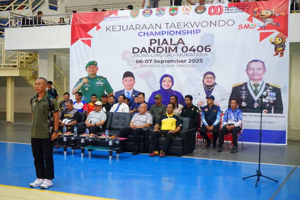 Kepala staf kodim 0406/Lubuklinggau mayor inf Chairul Ansori hadiri kejuaraan piala Dandim