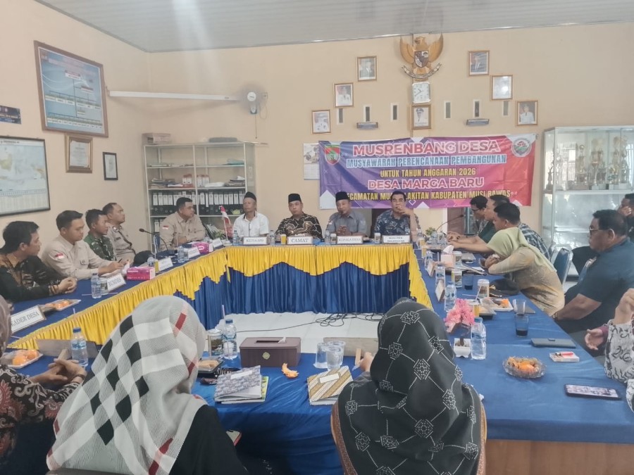 BABINSA Koramil 406-04/MUARA LAKITAN Sertu Prayoga Hadiri Musrenbang Desa Marga Baru Tahun Anggaran 2026
