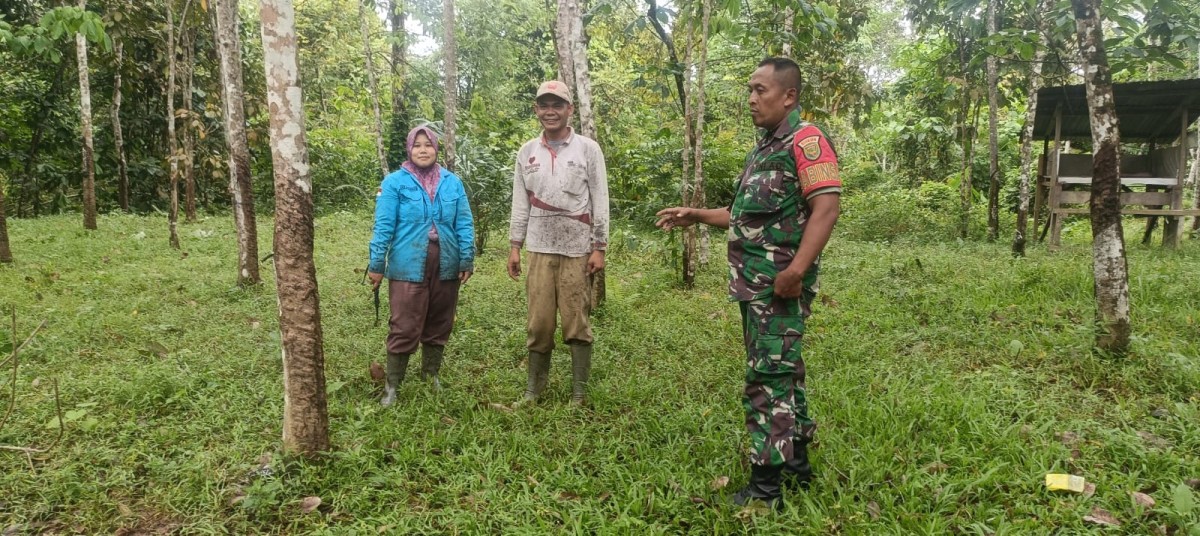 Babinsa Koramil 406-01/Rawas Ulu Laksanakan Sosialisasi Pencegahan Karhutla di Desa Teladas
