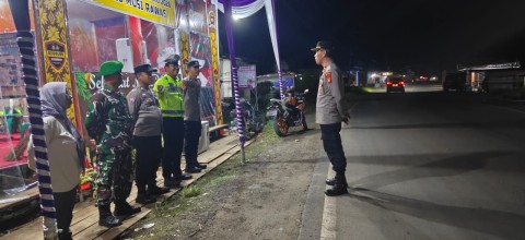 Babinsa Koramil 406-05/Muara Kelingi Laksanakan Monitoring Pos Nataru di Kecamatan Tuah Negeri Musi Rawas