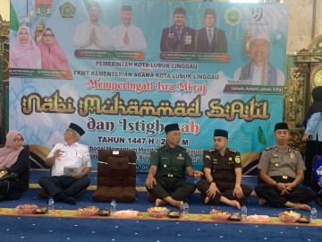 Kasdim 0406/Lubuklinggau Hadiri Peringatan Isra Mi’raj 1447 H di Masjid Agung As Salam Lubuklinggau.