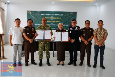 Komandan Kodim 0406/Lubuklinggau Hadiri Acara penandatanganan Kerja Sama Penegakan Hukum di kabupaten Musi Rawas