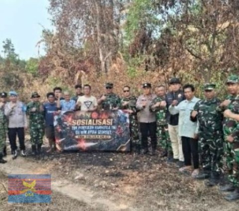 TIM SATGAS PENYULUHAH KARHUTLA MABES TNI DAN KODIM 0406/LUBUKLINGGAU LAKUKAN KOORDINASI DENGAN POLSEK RAWAS ILIR DAN TINJAU LOKASI HOTSPOT 